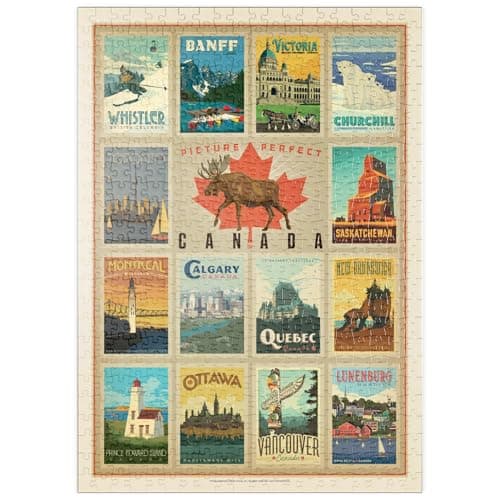 MyPuzzle Voyage Au Canada, Collage, Poster Vintage - Premium 500 Pièces Puzzle - Collection spéciale MyPuzzle de Anderson Design Group