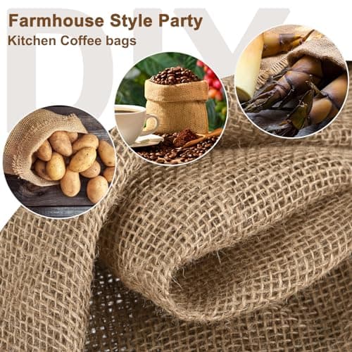 QUARKZMAN 10 Pièces de Rouleau de Tissu en Toile de Jute 30 cm x 300 cm Rouleau de Toile de Jute Naturelle pour Chemins de Table, Protection Contre Mauvaises Herbes, Artisanat de Mariage