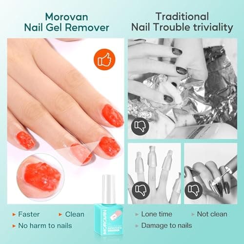 Morovan Uv Dissolvant Vernis Semi Permanent Set: 15 Ml Dissolvant Semi Permanent Grattoir Pour Ongles En Gel Inclus Sûr Et Rapide Contient Du Gel Uv Kit Depose Vernis Semi Permanent