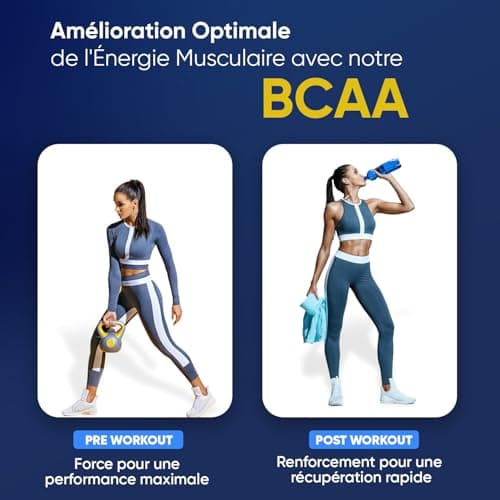 BCAA 2000 mg Protéines Musculation Pre Workout & Post Workout 2:1:1-180 Comprimés Vegan - Acides Aminés, L-Leucine, L-Isoleucine, L-Valine + Vitamine B6 & B12 - Énergie, Metabolisme - Pour Sportifs