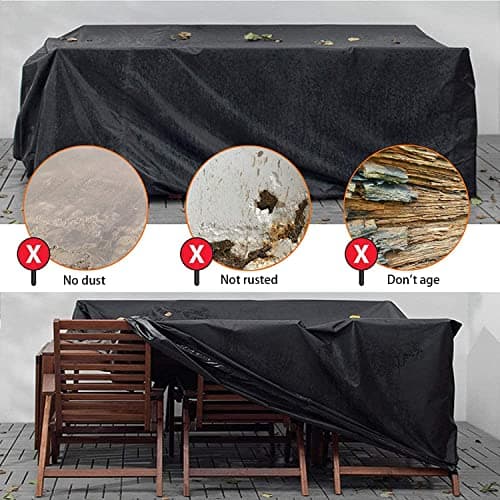 Housse Salon de Jardin, Housse de Table Jardin Rectangulaire, Couverture de Protection Meubles Bâche Salon de Jardin Imperméable Anti-UV,420D Oxford Bache Table Exterieur (180x120x74cm 420D)
