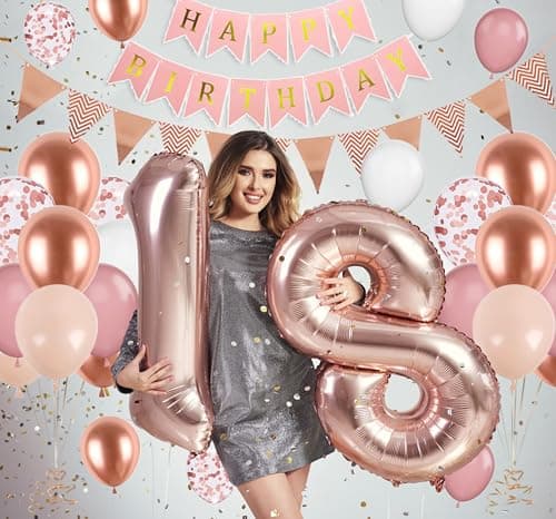 Decoration Anniversaire 16 Ans, Or Rose Ballons 16 Ans Anniversaire, Deco Anniversaire 16 ans, Ballon 16 ans, 16 Ans Décorations Anniversaire, Deco Ballon 16 ans Aniversaire de Fête pour Femme Homme