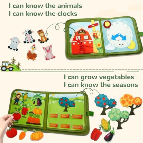 Busy Board Montessori âge 1 an-4 Ans, Jouet Bebe 1 an, Busy Book Quiet Book Jeux Enfant 1 an, Jeux Montessori 1 an Jouets de Voyage, Jouets d'activité et de Développement, Cadeau Enfant 1 2 3 4 Ans