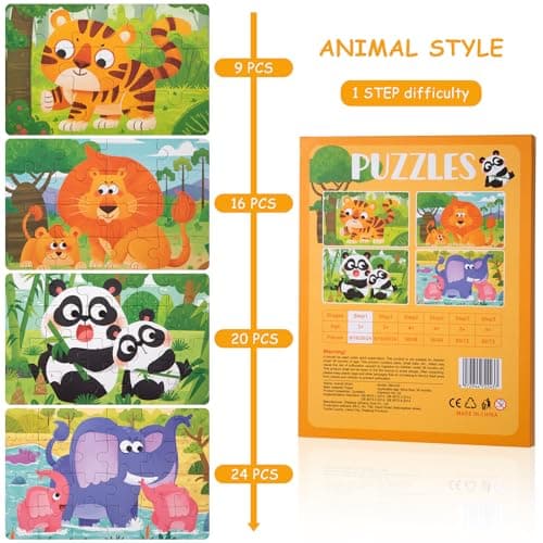 Puzzle en Magnétique pour Enfants, Animal Puzzle Montessori Jouet Livre de Puzzle Assorti en Bois, Jeuets Educatifs Cadeau pour Garçon Fille 3 4 5 Ans (Animaux)