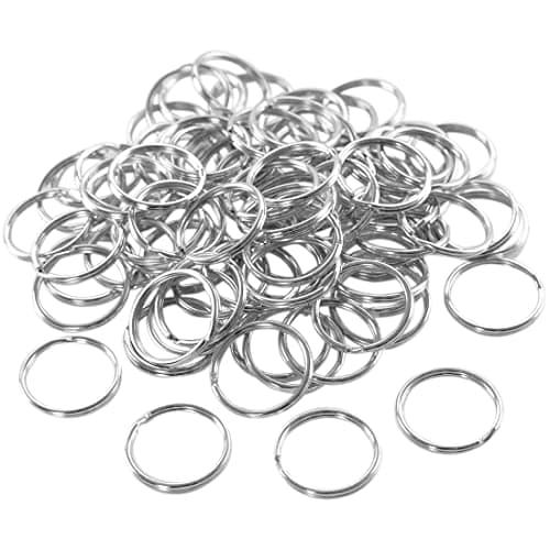 120 Pièces d'Acier inoxydable Double Anneau Fendu Anneau Porte-Clés Connecteur Bord Rond Porte-Clés Porte-Clés Bijoux Bricolage Collier Bracelet Faisant Un Anneau Suspendu en Métal Pendentif Connexion
