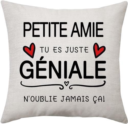 Bacmaxom Housse de Coussin pour Copine Cadeau d'inspiration pour Copine Anniversaire Fête de la Saint-Valentin Cadeau de Noël(Petite Amie)