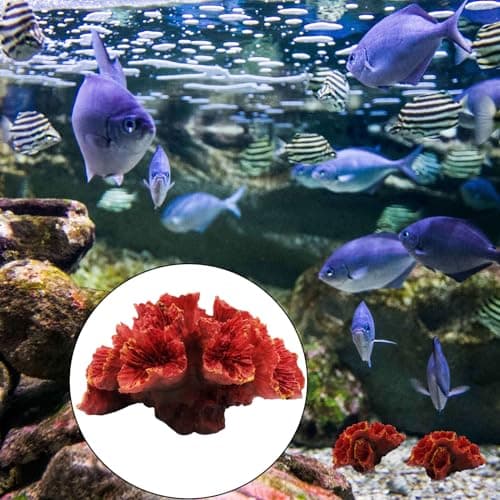 Molyorch Deco Aquarium, Artificielle Deco Corails Aquarium Plante, Coraux Orange Décoration D'aquarium, pour Décoration Aquarium à Poissons, Aménagement Paysager, Balances D'aquarium (Orange)