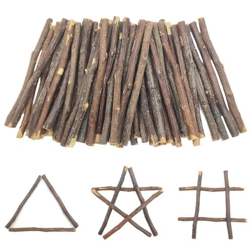 ZAHD 50 Pcs Branches Bâtons Bois Flotté Pièces en Bois Branches en Bois Cadeaux De Bricolage Rustique bâtonnets de branches naturelles en bois artisanat Bois Flotté en Embellissements (Marron bois)