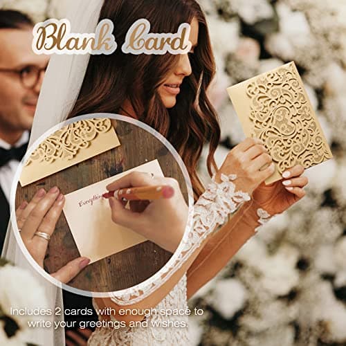 Siumir Carte Feliciation Mariage Pop Up 3D Carte Voeux Mariage avec Enveloppe Carte de Mariage Carte Cadeau pour Saint-Valentin, Anniversaire de Mariage (L'or)