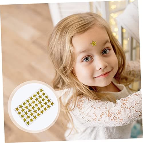 TOGEVAL 5 Paquets Pentagramme Sticker étoile autocollant de etiquette autocollante stickers ecole autocollant pour récompenser autocollant de récompense de paillettes Golden