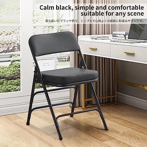 BOOSDEN Chaise Pliante, Chaise Pliante Confortable, Chaise Pliante Salle a Manger, Chaise pliante à 5cm rembourrage épais, Chaises Pliantes pour Cuisine,Bureau,Extérieur,Jardin, Charge maximale 136 kg