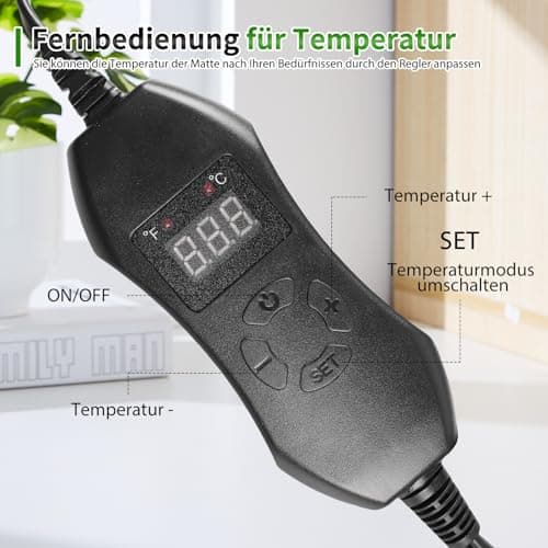 HOSPAOP Tapis Chauffant pour Plantes avec Thermostat, Serre chauffante intérieure Mini 25 x 52,5 cm, pour semis, Animaux domestiques et terrariums de Reptiles, 50 Watts