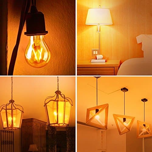 Emotionlite E14 LED Ampoules, Ampoules à incandescence à LED, 4W (Equivalent 40W), E14 Candélabre, Ambre Glow, 2200K, Paquet de 6 (P45 2200K)
