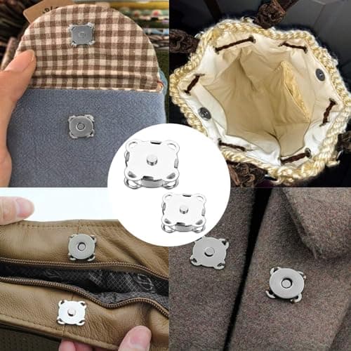 MisFun 30 Piecès Bouton Pression Aimanté, Fermoir Magnétique Bouton, Aimant Couture, Bouton Pression à Coudre, 14 mm et 18 mm, Pour Sacs à Main, Manteaux, Vestes, Coupe Vent, Sac à Dos