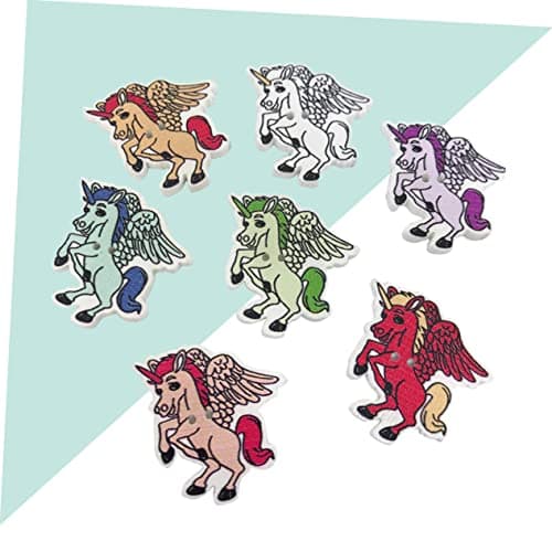CORHAD Lot de 50 boutons à coudre en forme de licorne, pour décoration de fête, copeaux de bois, animaux