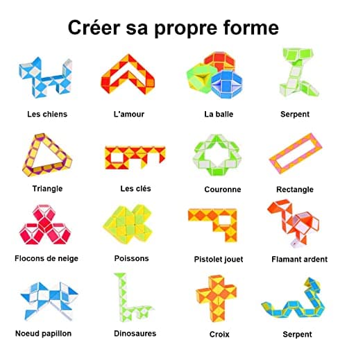 GOLDGE 13 pièces Serpent Magique Magic Snakes Puzzle Cube Mini Twist Puzzle Twisty Toy pour Enfants et Adultes, Cadeau Anniversaire Enfants...