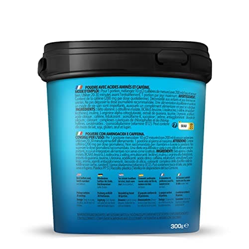 Bodylab24 Pre-Workout Booster Citron 300g, Boisson énergétique pré-entraînement, 136mg de caféine, taurine & extrait de guarana, acides aminés essentiels BCAA et bêta-alanine, arginine, citrulline