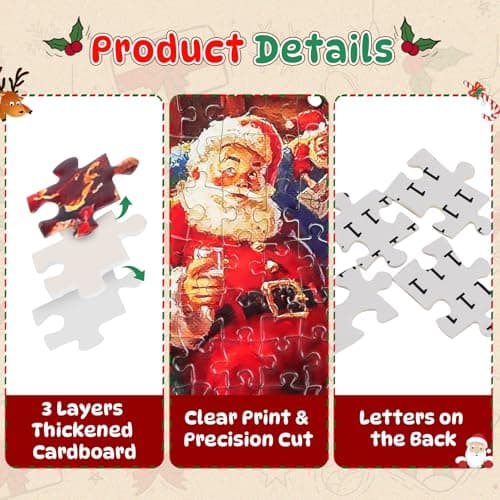 RONSTONE Calendrier de l'Avent 2024 Puzzle - Puzzle Calendrier de l'avent de Noël - 24 Boîtes 1008 Pièces Puzzle pour le compte à rebours de Noël Décoration de la Maison pour les Adultes