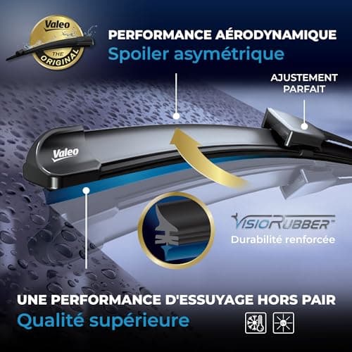 VALEO Silencio Essuie-glace - VF426 - Kit de Balais d'Essuie-glace Plat d'Origine de Haute performance, Visibilité Supérieure sur la Route 650mm/400mm - Avant - Lot de 2 Essuie-glaces - 574375