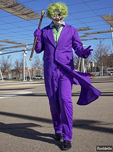 Funidelia | Canne Joker 100% Officielle pour Femme et Homme Super héros, DC Comics, Méchants, Accessoire pour déguisement - Déguisements Amusants pour Vos soirées.