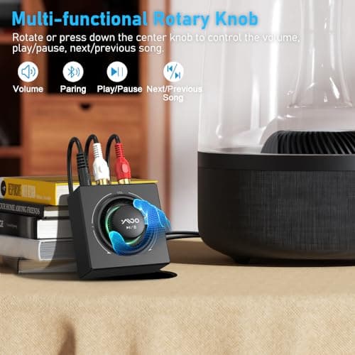 YMOO Récepteur Bluetooth B06T3Pro - Adaptateur Audio sans Fil avec AptX HD - Contrôle du Volume à Faible Latence - 3,5 mm AUX RCA - Double Lien avec Smartphone/Tablette/Ordinateur Portable pour
