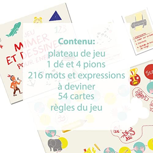 KANGUR Jeu Mimer et Dessiner pour Enfants Jeu de Plateau Familial Jeux de Société pour Enfants et Adultes dès 4 Ans