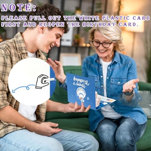Carte Anniversaire 3D avec Musique et Lumière Woukksy Pop Up Carte d'anniversaire Amusante avec Bougie Anniversaire Soufflable, Kit Cadeau Anniversaire Pour Femme Homme Maman Papa Fille Garcon