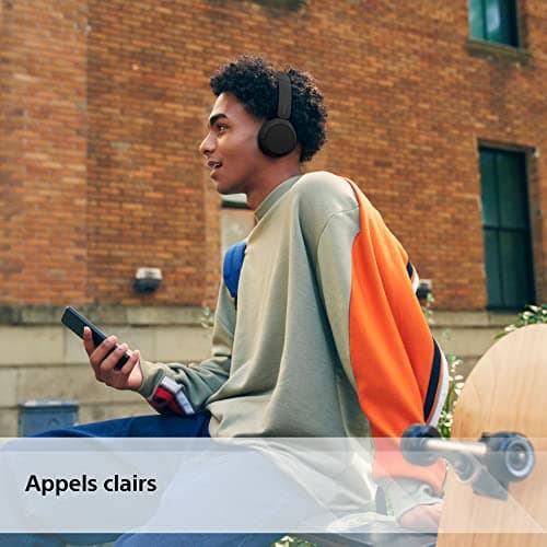 Sony WH-CH520 - Casque Bluetooth sans Fil, Multipoint, Micro intégré - jusqu'à 50 Heures d'autonomie et Charge Rapide - Noir