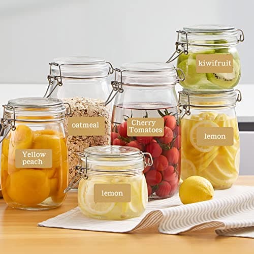 Étiquettes Autocollantes 800 Pièces Cuisine Bureau Thermiques Vierges Étiquettes d'adresse pour Confiture Bouteilles Dossier Emballages Cadeaux 60x30mm Brun