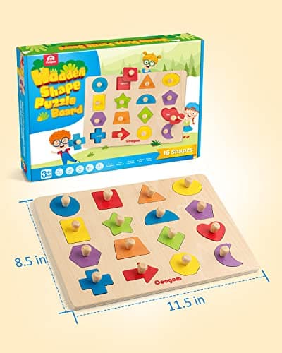 Coogam Montessori Jouet en bois en forme de pince à linge - Planche de tri des couleurs assorties - Jouet éducatif pour l'apprentissage précoce - Cadeau pour les tout-petits de 3, 4, 5 ans