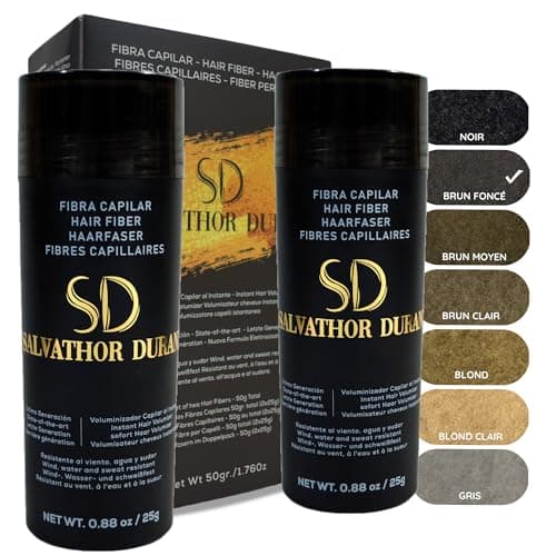Poudre Densifiante Cheveux Salvathor Duran 2x25g (50g Total) - Poudre Cheveux - Fibre Capillaire 50 g - Poudre Densifiante pour Cheveux- Poudre Anti Calvitie