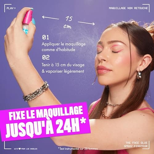 NYX Professional Makeup - Spray Fixateur de Maquillage - Résistant aux Transferts et Waterproof - Tenue Longue Durée 24H - Formule Vegan - The Face Glue Setting Spray - 60ml