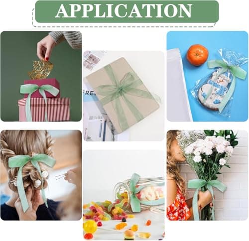 Frogetu Lot de 4 Rouleaux Ruban Organza,20mmx45m Ruban de Satin d'organza, Vert Ruban Cadeau Emballage Transparent pour Décoration de Mariage,ballons de fête et nœuds Fête d'anniversaire
