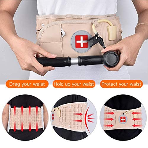 Nubax,Ceinture Lombaire,Ceintures Lombaires,Ceinture gonflable, dispositif de traction, pour le soulagement des douleurs musculaires du dos et la prévention des blessures Correction de la posture