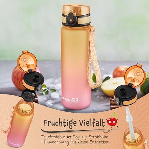 My Vesperbox - Minny - gourde pour enfant étanche - avec paille ou tamis - 350ml, 500ml - gourde en tritan léger - sans BPA - pour maternelle, école