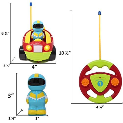 JOYIN Voiture Télécommandée RC Cartoon Jouets avec Musique et Lumières Cadeau pour 2 Ans Enfants