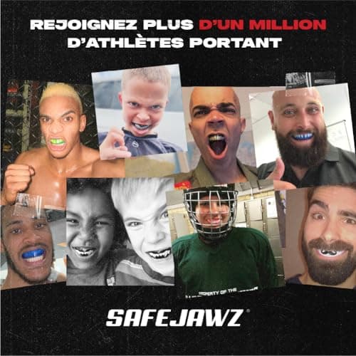 SafeJawz Sport Protège-dents Intro Séries. Protection intégrale pour Tous Les Sports, notamment Le Rugby, MMA, Hockey, Judo, Karate, Les Arts Martiaux et la Boxe (Erwachsene (12+ Jahre), Transparent)