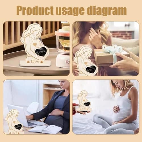 LQIOACU 1 PCS cadeau futur parents cadre empreinte bébé photo grossesse cadre photo pour femme enceinte Echographie à Bébé Photo Ultrasons pour Amie Enceinte Cadre Sonogramme