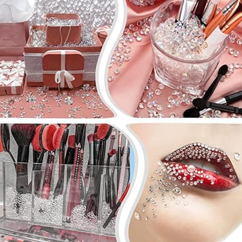 KGDUYC 4000 Diamants décoratifs en Acrylique Transparent- pour décoration de Mariage-,Diamants, Remplissage de Vase, fête,Mariage, Anniversaire (3 mm, 6 mm, 10 mm)