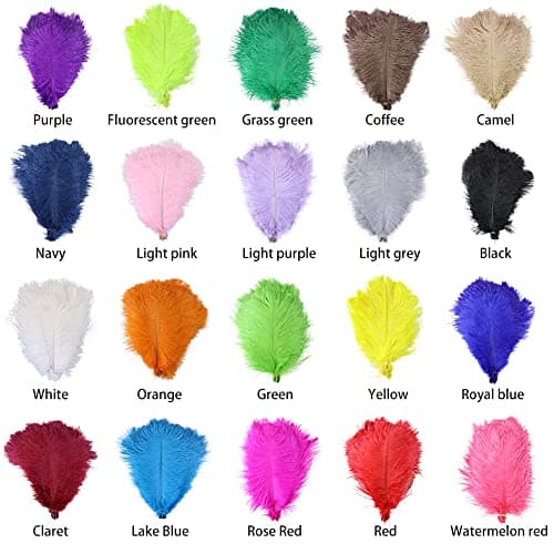 URFEDA Plumes Decoration, Lot de 10 Plumes d'autruche Naturelles Douces sans Odeur Piquante Plumes Naturelles Lot de 10 Plumes D'Autruche Naturelles pour décoration d’intérieur ou Mariage Violet