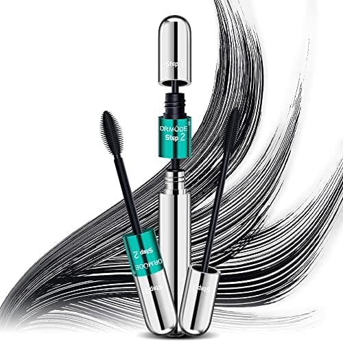 Mascara Waterproof Noir - 4D Mascara Effet Faux Cils Extra Longs Mascara Fibre de Soie Imperméable à l'eau Longue Durée