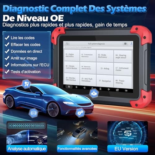 XTOOL D7 OBD2 Valise Diagnostic Auto, Bidirectionnel/Test Actif avec Codage ECU, Diagnostic Complet Système, 36+ Resets, Codage des injecteurs/ABS/EPB/SAS/TPMS, CANFD/DOIP, FCA, Mise à Jour 3 Ans