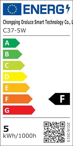 LUTW Ampoule LED E14 Blanc Froid 6500K, Ampoule Bougie LED C37, 5W Équivalent 40W, 545LM, Ampoule Petit Culot à Vis E14, Économie d'Énergie à Angle de Faisceau 160°, Non Dimmable,Lot de 6