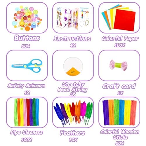 3000Pcs Activites Manuelles pour Enfants Activite Enfant Kit Bricolage Enfant Activité Manuelle Enfant pour 4-12 Ans, Fournitures Éducatives Loisirs Créatifs pour Enfants Pipe Cleaners Pompons Plumes