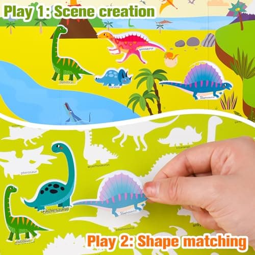 ASTARON Livre d'autocollants 3D réutilisables pour enfants, autocollants imperméables en gelée de vie marine pour les tout-petits, jeu d'autocollants gonflés, livres de scènes d'autocollants de voyage