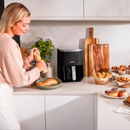 Cecotec Friteuse à Air sans Huile de 4 L avec Fenêtre Cecofry Fantastik Window 4000. Air Fryer. 1400 W, 9 Menus, Contrôle Tactile, Technologie PerfectCoo, 80-200oC, Temps Ajustable
