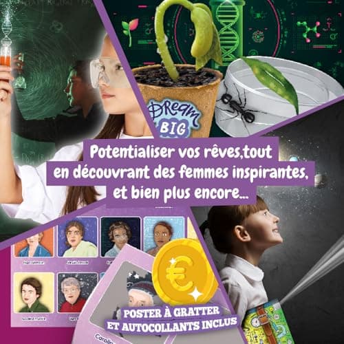 Science4you Les Filles dans la Science - Kit Éducatif avec 13 Experiences Scientifiques, et de Loisirs Créatifs de Fille 7 8 9 10 11 12+ Ans avec Activité Manuelle pour Enfant