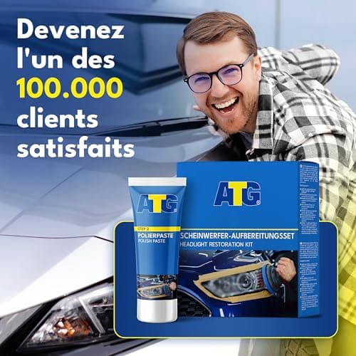 ATG® Renovateur phare voiture - Kit rénovation phare voiture pour une clarté durable et une visibilité optimale - Kit renovation phare voiture - Polish phare voiture - Kit polissage phare voiture