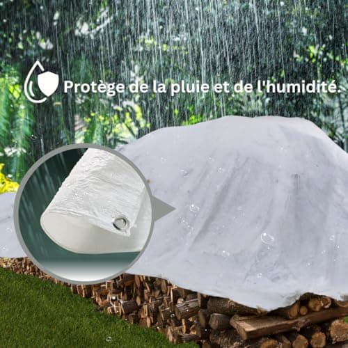 Perfect Cover Bâche imperméable avec œillets, en tissu, pour sol, tapis de tente pour camping et jardin extérieur, disponible en plusieurs tailles et couleurs, 12 x 15 m, 180 m2, 150 g/m2, blanc