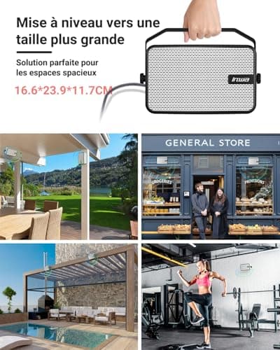 Inwa Enceintes Extérieures Bluetooth, Haut-Parleur Mural étanche IPX5, Système Audio Puissant avec des Basses, Synchronisation Jusqu'à 100 Haut-parleurs (Blanc, MZ621)
